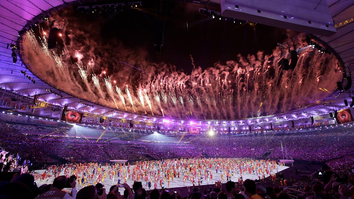 Opening ceremonies for the Rio Olympics 2016 at Maracana Stadium.