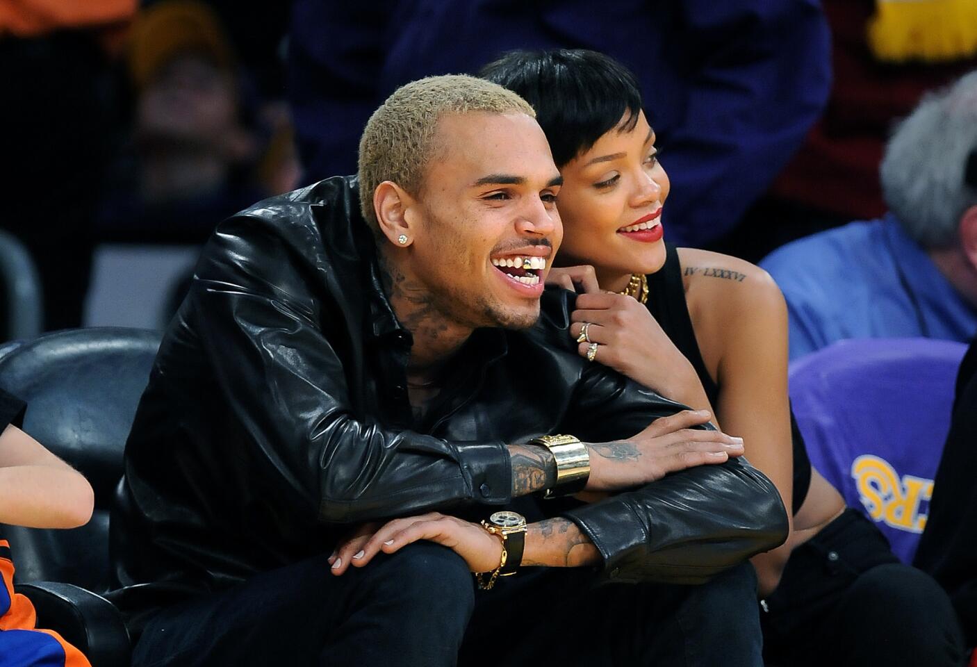 Rihanna, Chris Brown make their togetherness public at Lakers game