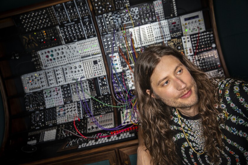 Composer Ludwig Göransson in his recording studio in Glendale.