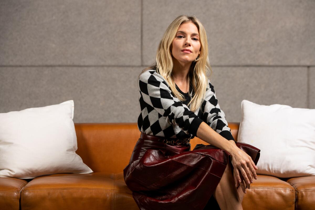 LOS ANGELES, CALIF. - NOVEMBER 05: Actor Sienna Miller, from the film, “American Woman,” poses for a portrait at NeueHouse Hollywood on Tuesday, Nov. 5, 2019 in Los Angeles, Calif. (Kent Nishimura / Los Angeles Times)