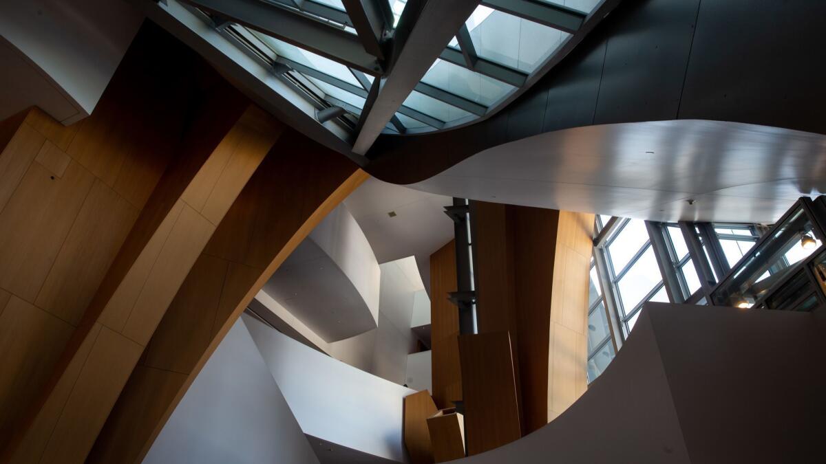 Swirling, curvy lines are the hallmarks of Disney Hall.