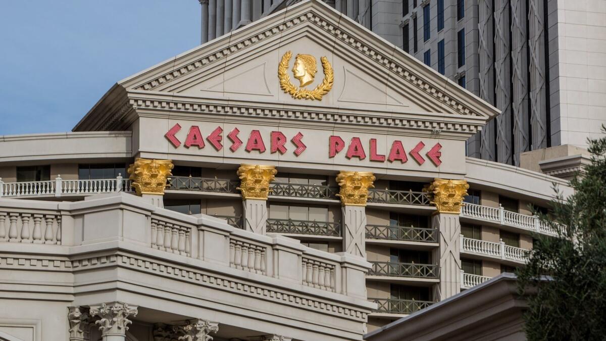 Spirit Airlines will begin serving Hollywood Burbank Airport in June, with three daily flights to Las Vegas. Above is the exterior of Caesars Palace in Las Vegas in 2015.