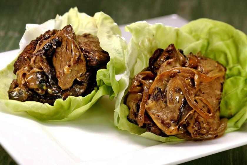 Philly cheesesteak lettuce cups comes in at just under 200 calories per serving.