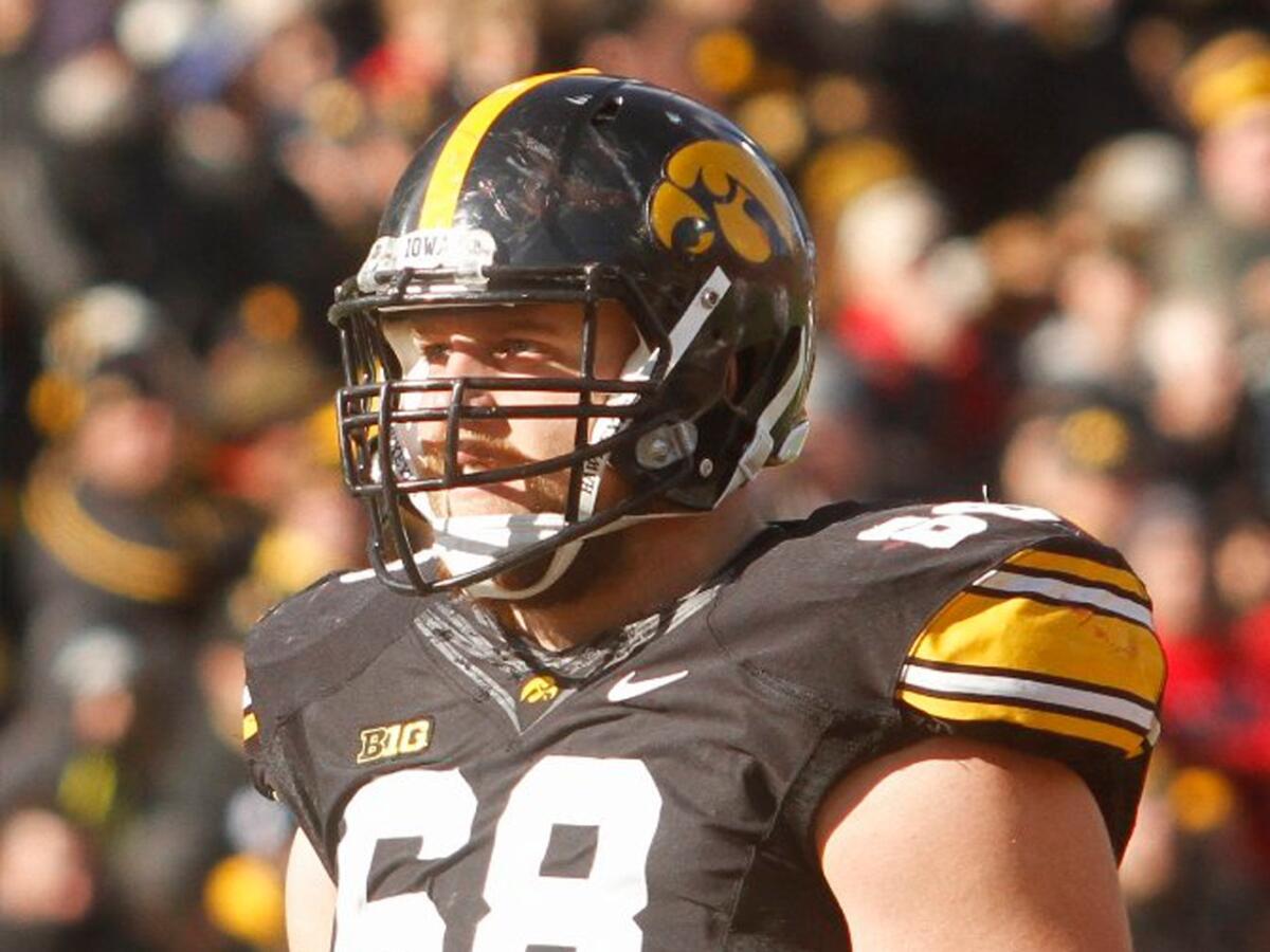 Missouri offensive lineman Brandon Scherff looks on during a stoppage in play in the third quarter of a game against Wisconsin on November 2, 2013.