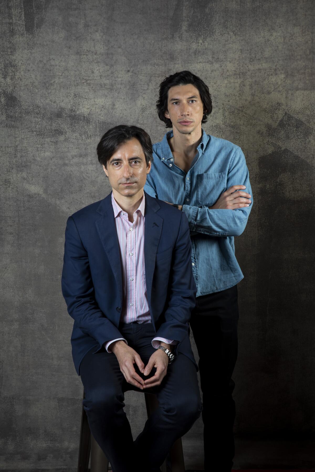 Director Noah Baumbach, left, and actor Adam Driver, from the film "Marriage Story," photographed at the Toronto International Film Festival