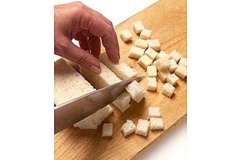 Cube bread for stuffing