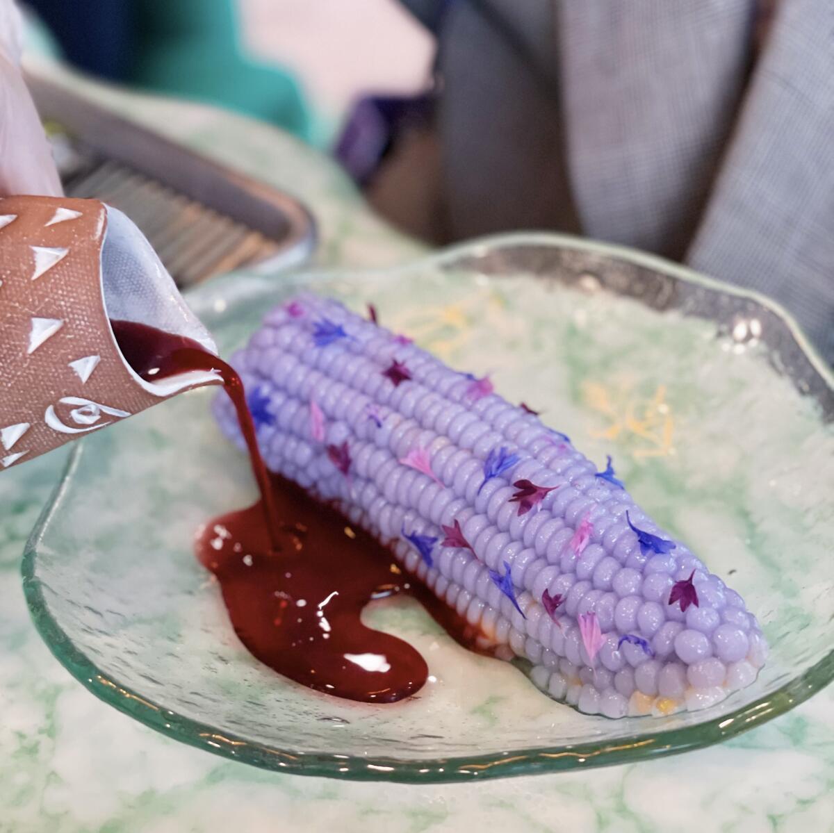 A dessert shaped like a corn cob.