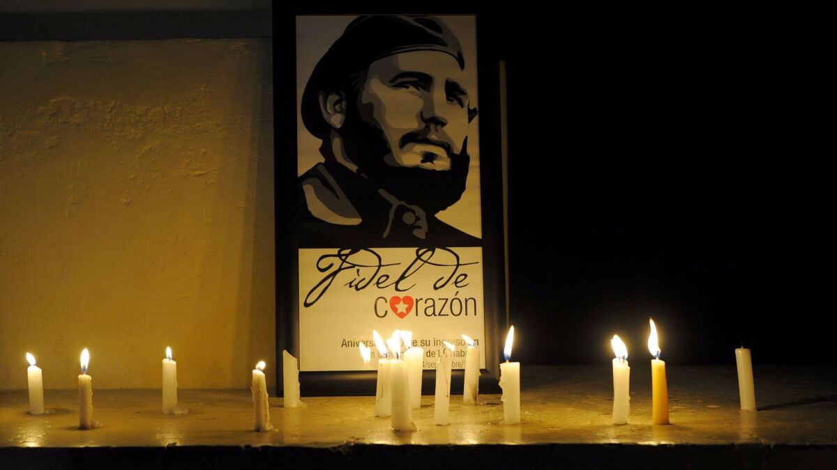 Students at Havana University honor Fidel Castro a day after his death.