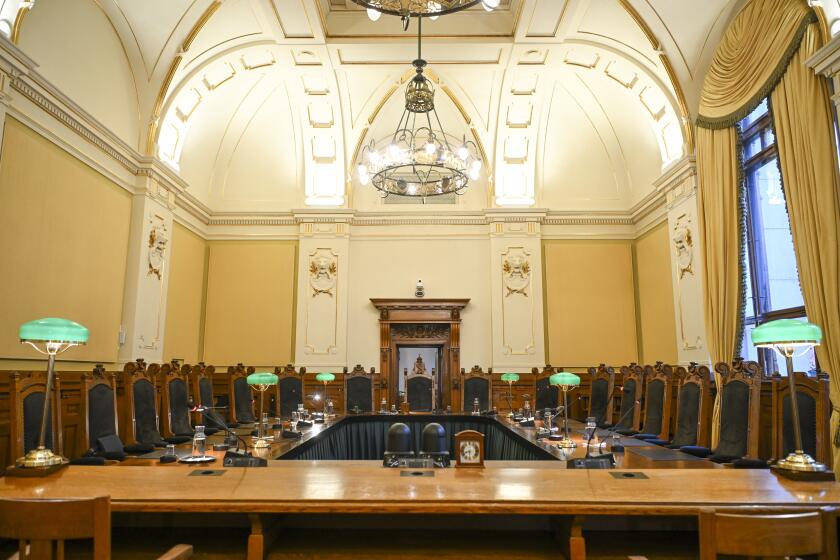 A view of the interior of the Supreme Court, in Oslo, Oct. 31, 2023. A convicted sex offender is asking the Norwegian Supreme Court to declare social media access is a human right. The case before the court Thursday, May 2, 2024 involves a man who molested a minor and used the Snapchat messaging app to connect with young boys. (Martin Solhaug Standal/NTB Scanpix via AP)