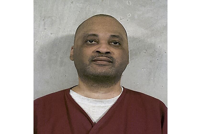 This Feb. 11, 2023, mugshot provided by the Oklahoma Department of Corrections shows death row inmate Jemaine Cannon. A state panel in Oklahoma has denied recommending clemency for Cannon Wednesday, June 7, 2023, who is convicted of stabbing a Tulsa woman to death with a butcher knife in 1995. (Oklahoma Department of Corrections via AP)