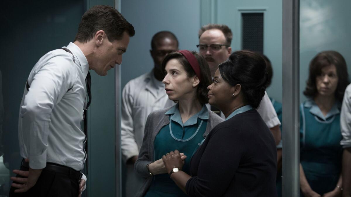 Michael Shannon, from left, Sally Hawkins and Octavia Spencer in "The Shape of Water."