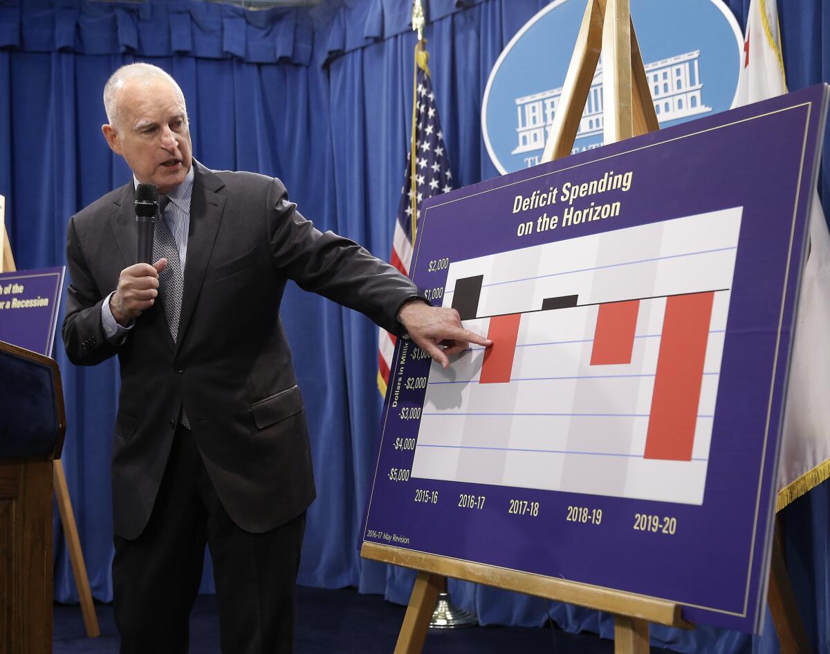 California Gov. Jerry Brown unveils his budget proposal in January. Once again, the state's program for in-home care of the elderly and disabled is at the heart of negotiations.