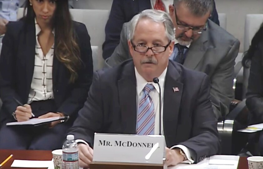 James F. McDonnell, at a 2017 hearing on Capitol Hill, discusses a new office within Homeland Security dealing with weapons of mass destruction.