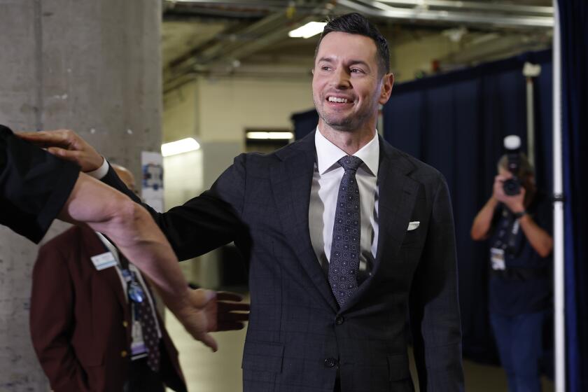 BOSTON, MA - JUNE 14: JJ Redick smiles before the game between the Boston Celtics and the Dallas Mavericks during Game Four of the 2024 NBA Finals on June 14, 2024 at the American Airlines Center in Dallas, Texas. NOTE TO USER: User expressly acknowledges and agrees that, by downloading and or using this photograph, User is consenting to the terms and conditions of the Getty Images License Agreement. Mandatory Copyright Notice: Copyright 2024 NBAE (Photo by Tyler Kaufman/NBAE via Getty Images)