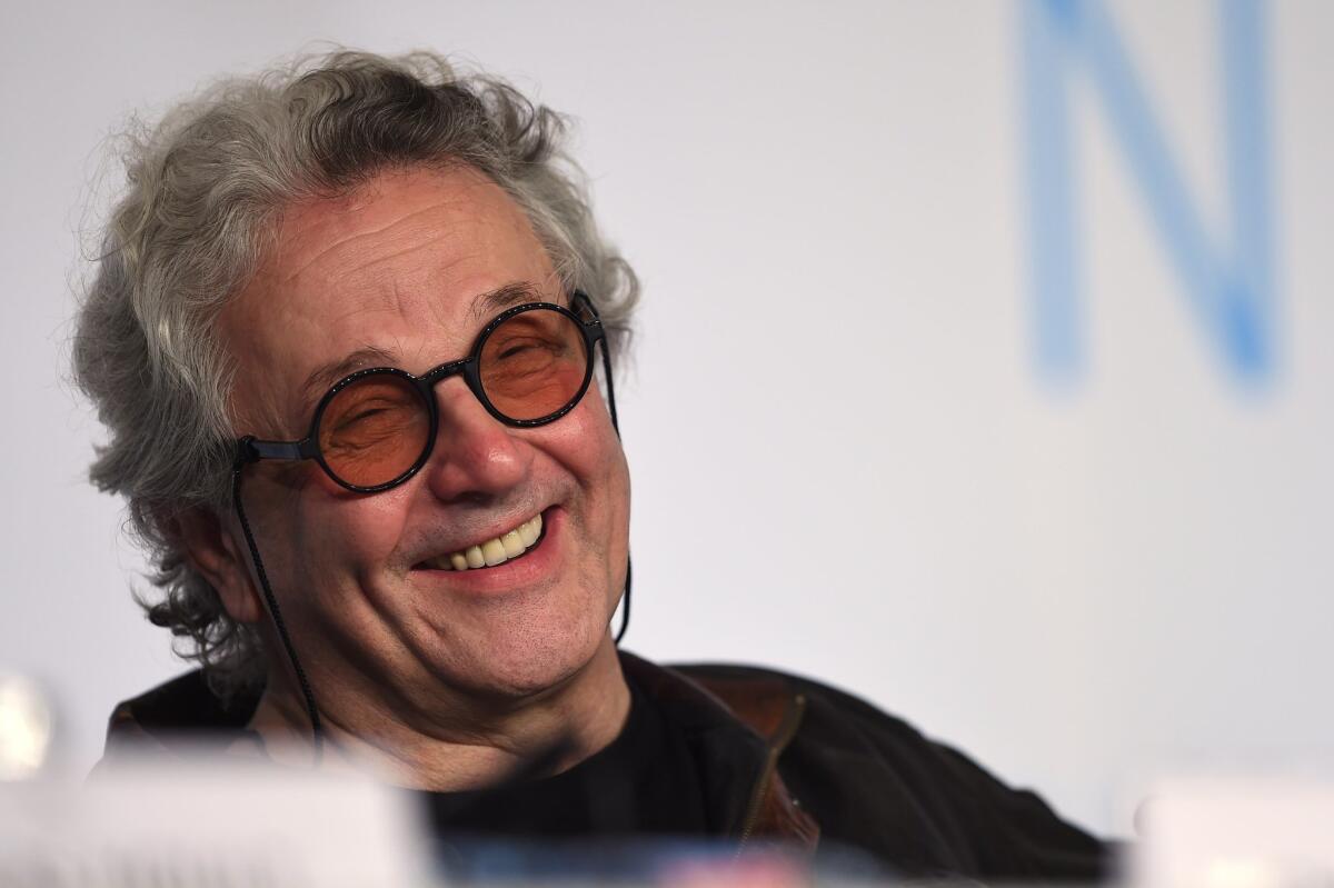 Australian director George Miller during a news conference for "Mad Max : Fury Road" during the 68th Cannes Film Festival in Cannes. He will head the jury at this year's Cannes Film Festival.