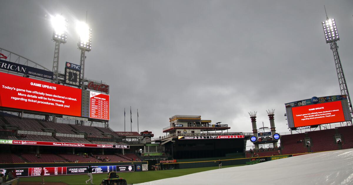 Guardians-Mets game postponed by rain, split doubleheader Sunday - The San  Diego Union-Tribune