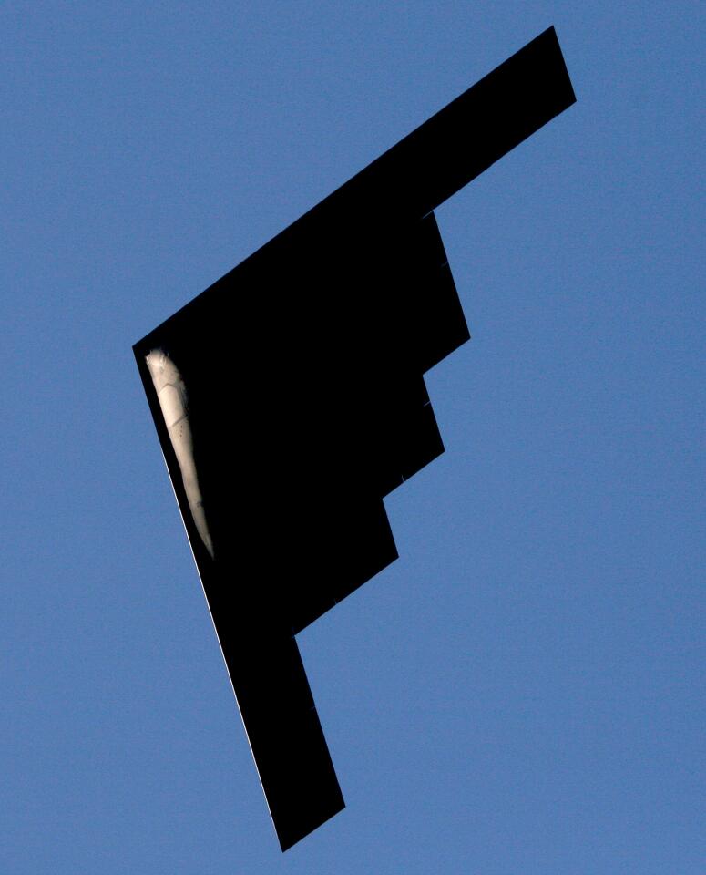 The B-2 Spirit made a flyover during the 2016 Rose Parade in Pasadena on Friday, Jan. 1, 2016.