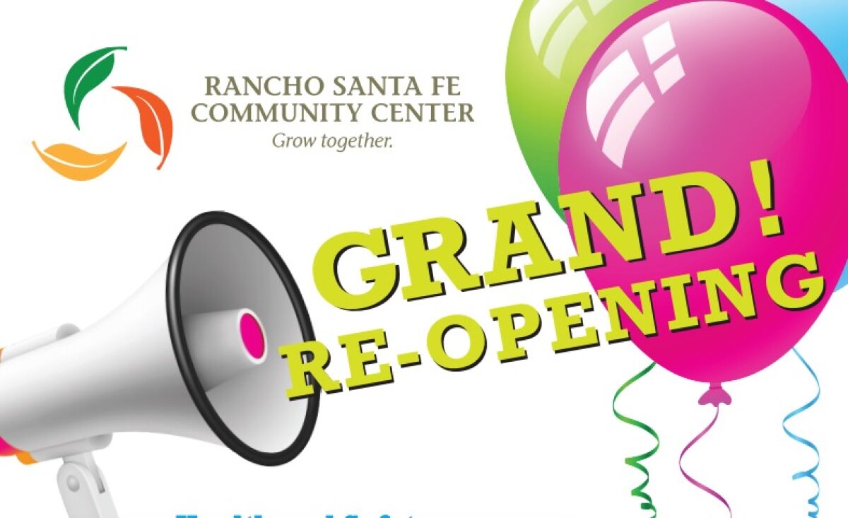 The Rancho Santa Fe Community Center is preparing to reopen.