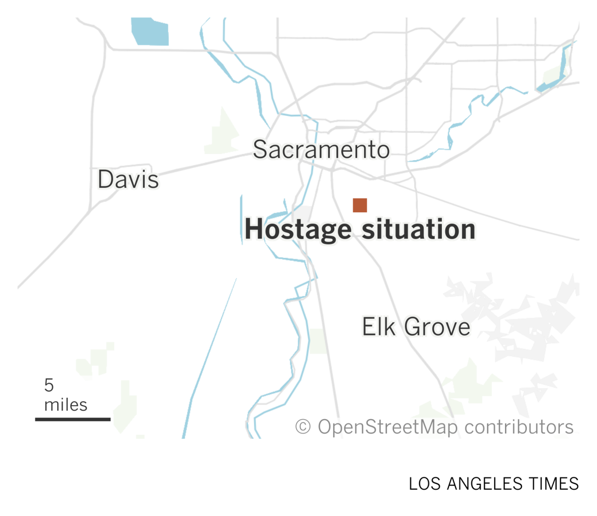 A map indicating the site of the hostage situation