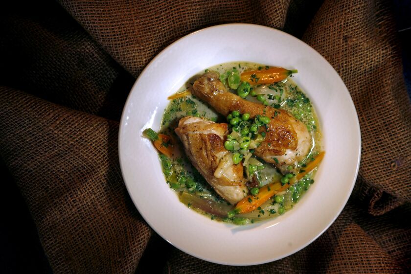Chicken fricassee with spring vegetables