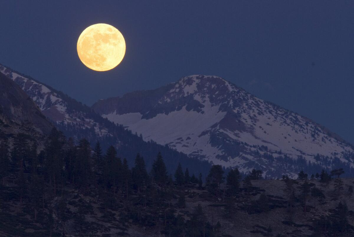 A "honey moon" in 2010, as seen from Yosemite National Park.