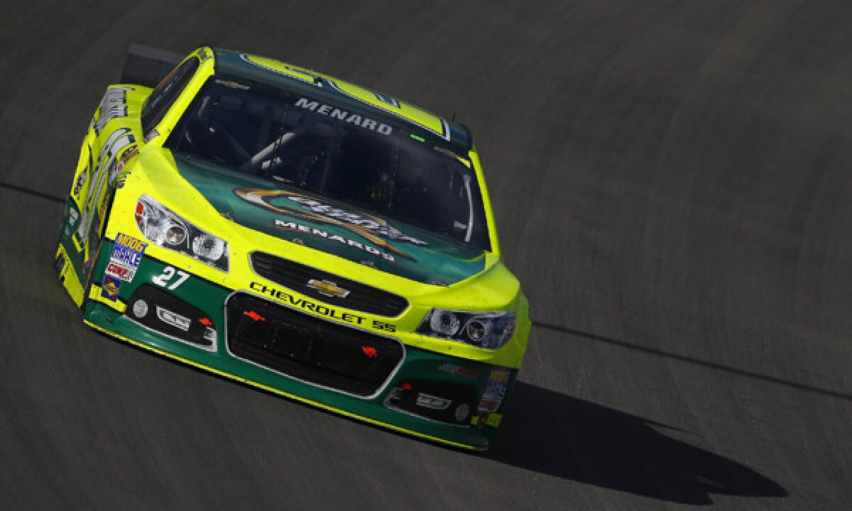 Paul Menard drives to a third-place finish during Sunday's NASCAR Sprint Cup race at Las Vegas Motor Speedway.