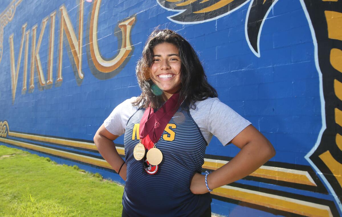 Alejandra Rosales of Marina was the lone girl in the area to advance to the CIF Southern Section Masters Meet in the 2019 season.