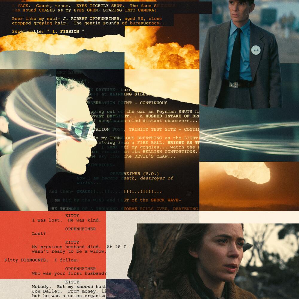 Photo Illustration of Oppenheimer scenes and scripts