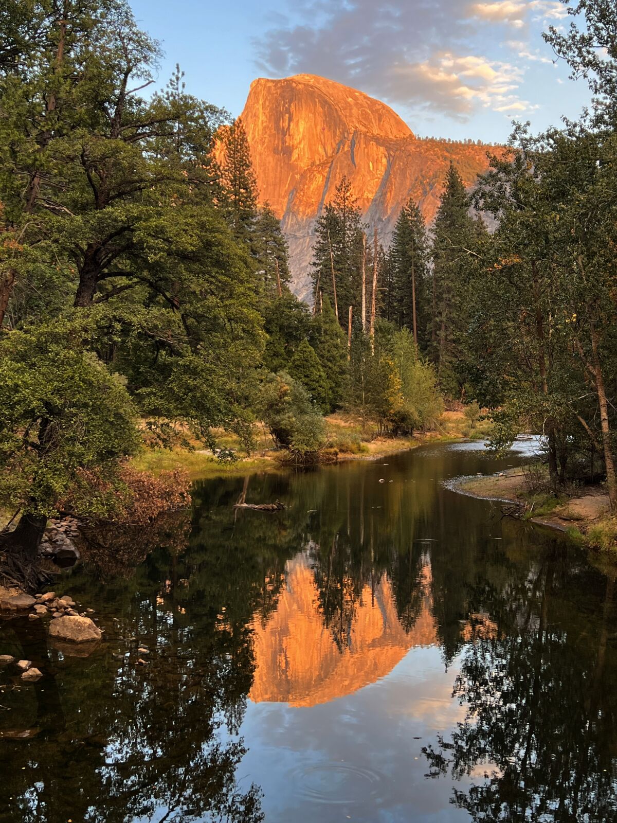 The afternoon light on Half Dome. 