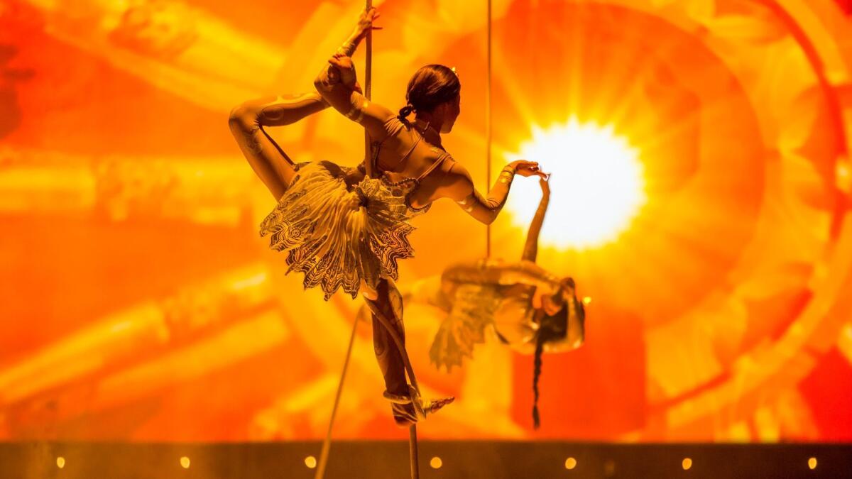 "The Beatles Love" by Cirque du Soleil is in its 12th year at the Mirage Resort in Las Vegas