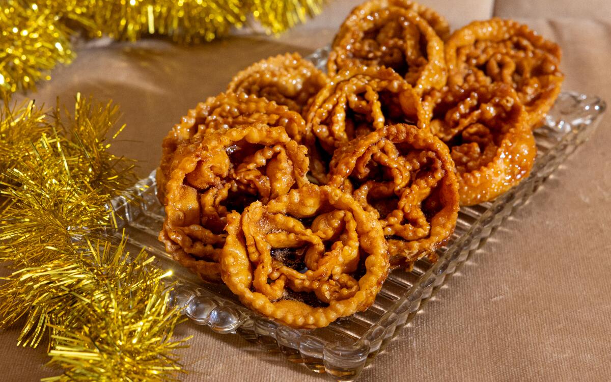Crispy and sticky Italian cartellate cookies from Michelangela "Lina" Pompilio