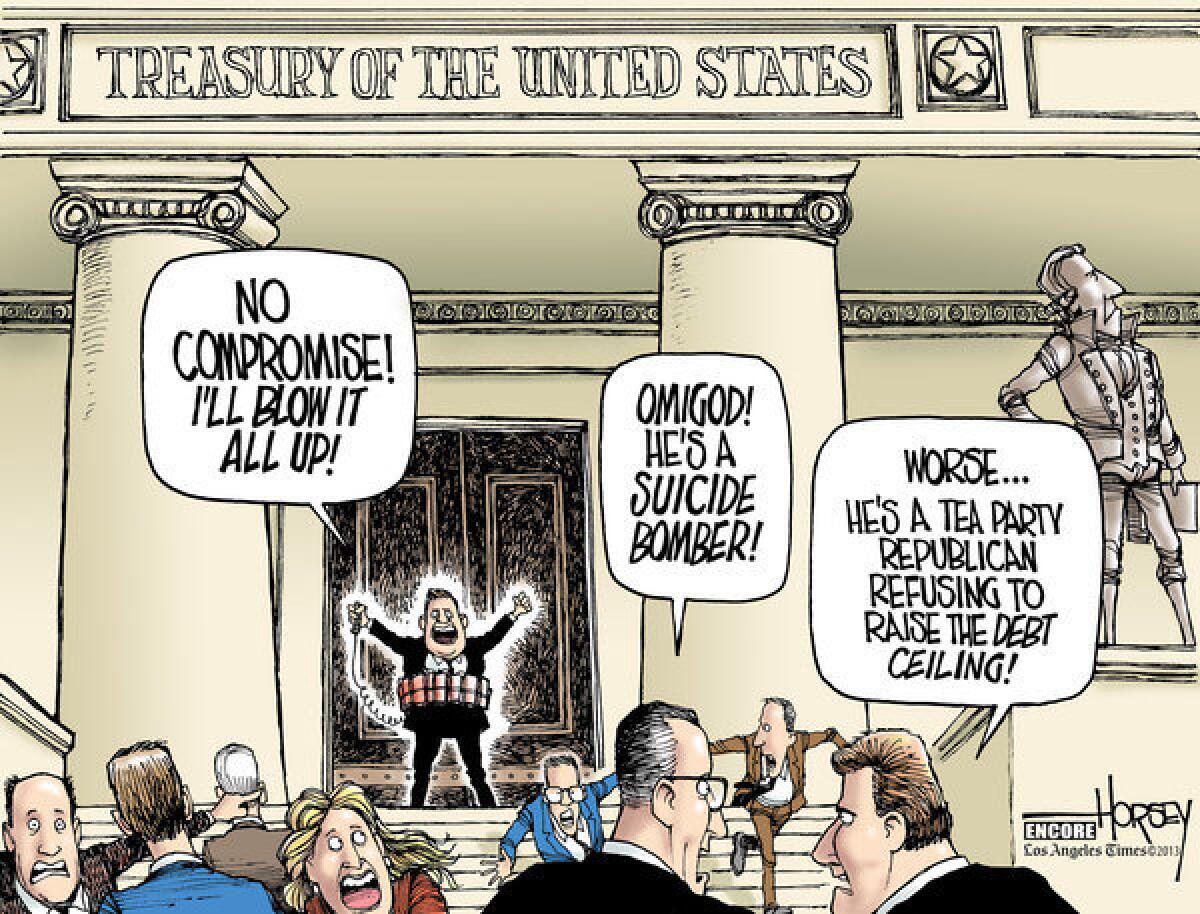 With a looming showdown over raising the debt ceiling, Congress is back to where it was in 2009 when Horsey produced this cartoon.