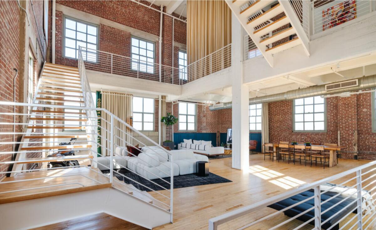 The interior of a four-story condo