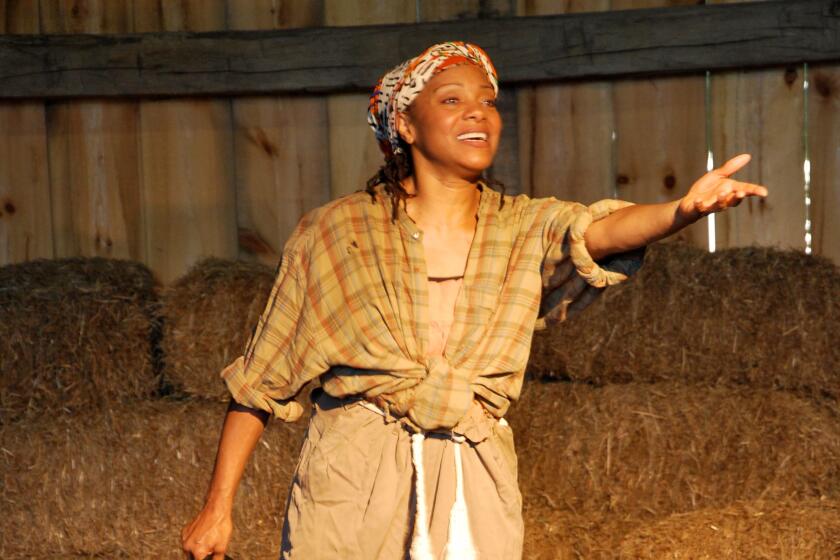 Leslie McCurdy performing as Harriet Tubman.