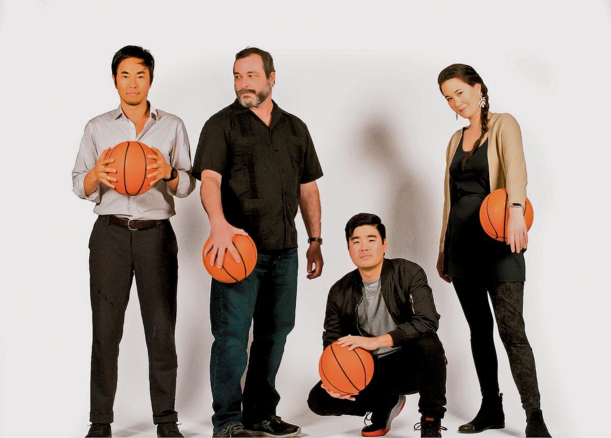 Edward Chen, Manny Fernandes, Scott Keiji Takeda and Keiko Green tell a basketball tale in 'The Great Leap,' with performances of the play Jan. 22-Feb. 16, 2020 at Cygnet Theatre, 4040 Twiggs St., Old Town San Diego. (619) 337-1525. cygnettheatre.com