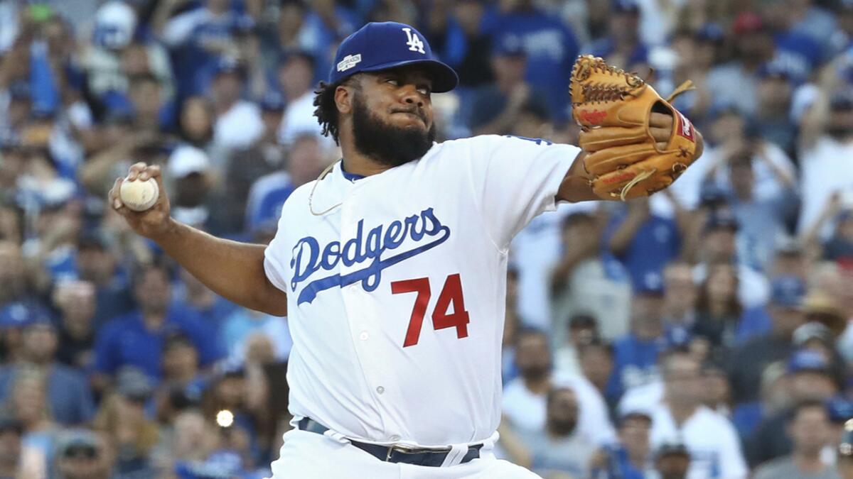 Dodgers closer Kenley Jansen threw only 13 pitches in a 1-2-3 ninth inning to finish off Washington in Game 4 of NLDS, one day after getting roughed up.