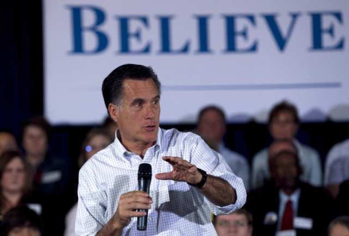 Presidential candidate Mitt Romney, seen here in Madison Wis. on April 1, has promised to repeal President Obama's healthcare reform law if elected.