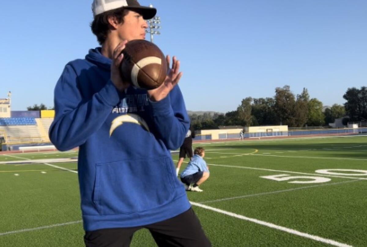 QB Ty Dieffenbach of Agoura is a former receiver committed to UNLV.