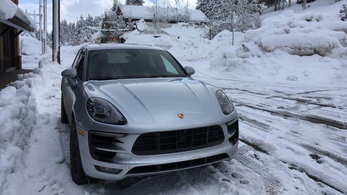 The Porsche Macan in Truckee. (Russ Mitchell / Los Angeles Times)