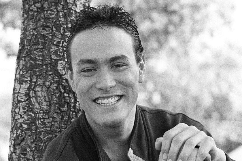 A 1986 photo of actor Brandon Lee, who died from a prop gun shooting during the filming of "The Crow." 