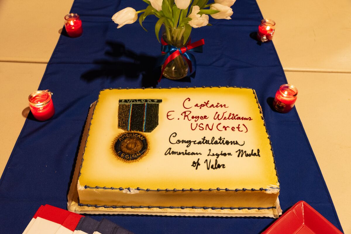 A cake honoring Captain E. Royce Williams