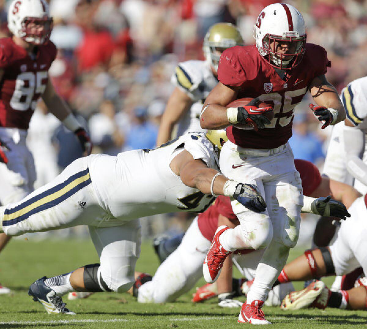 Stanford running back Tyler Gaffney runs against UCLA during the second half of an NCAA college football game. Stanford won 24-10.