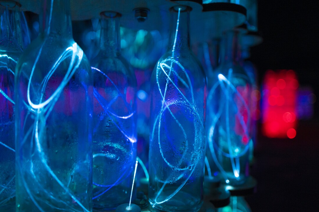 Paso Robles' field of gleams reopens today 2 Light Towers is made of 17,000 wine bottles forming 69 towers.