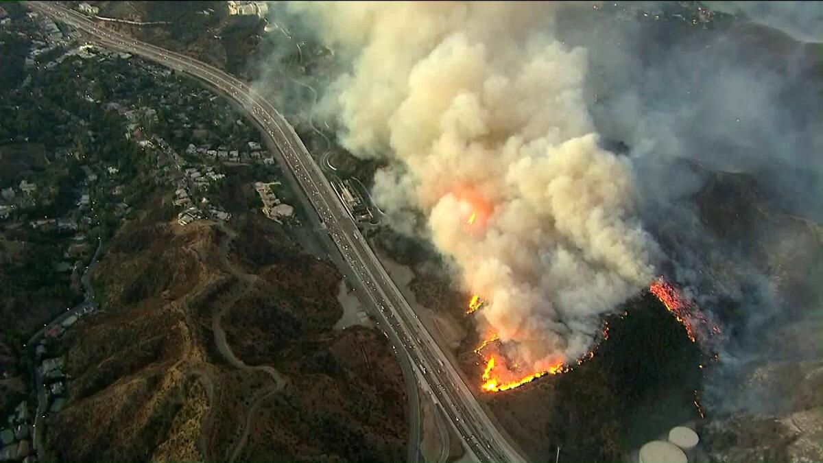 Getty fire seen from above