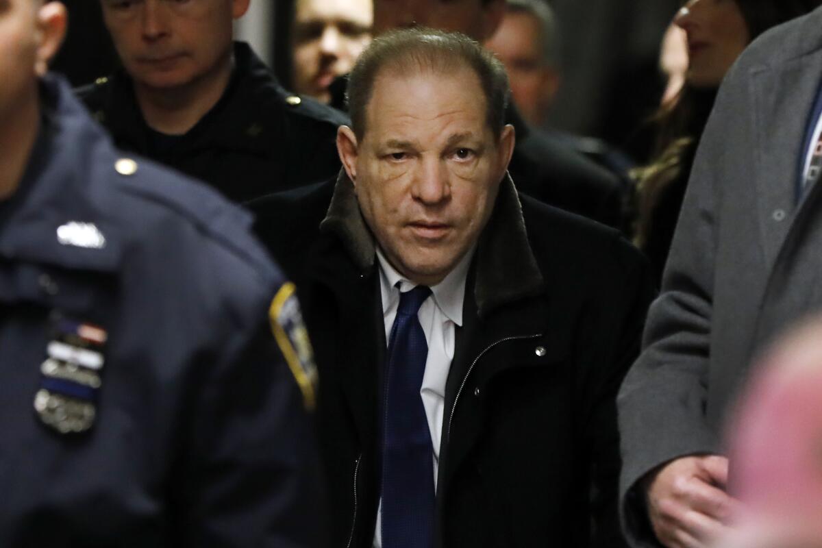 Harvey Weinstein leaves court in New York
