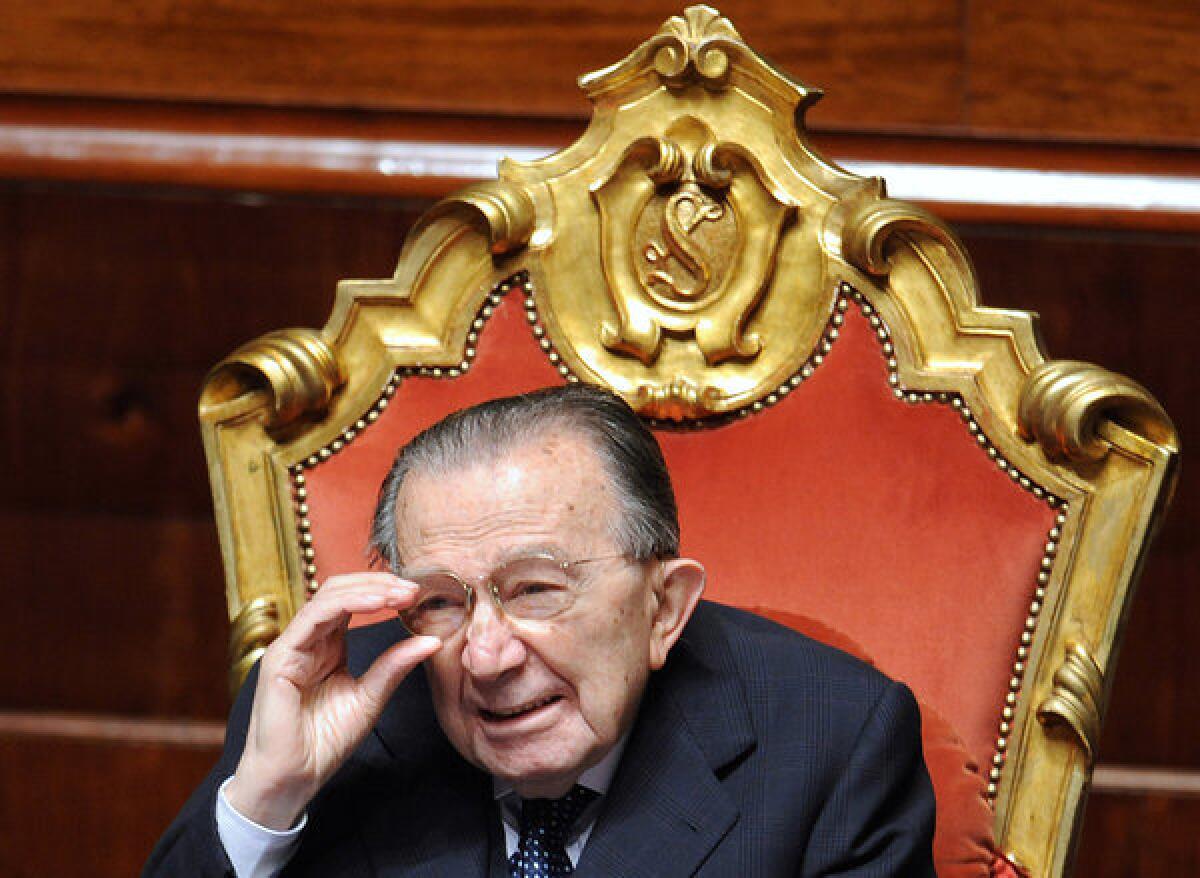 Giulio Andreotti in the Italian Senate.