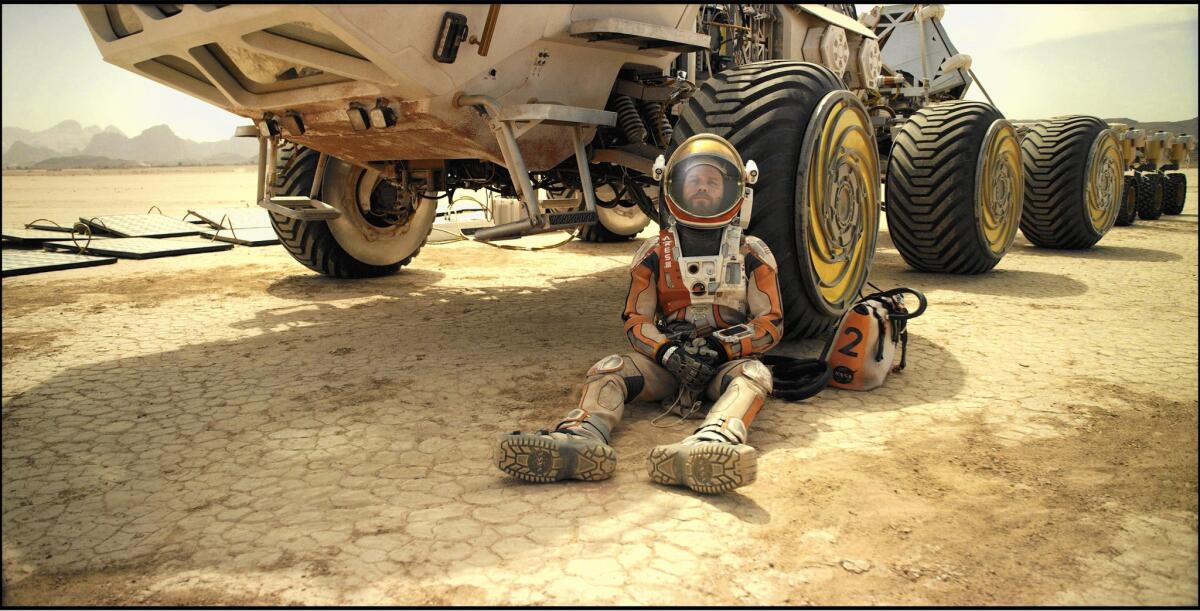 Matt Damon portrays a stranded astronaut in "The Martian."