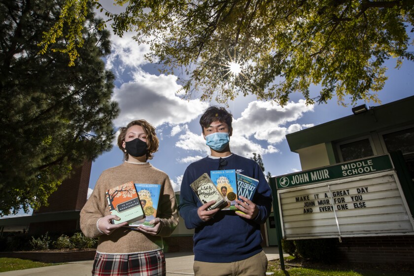 In Burbank schools, a book-banning debate over how to teach
antiracism 2 Chloe Bauer and Sungjoo Yoon have defended the books, saying they learned valuable lessons from them about racism.