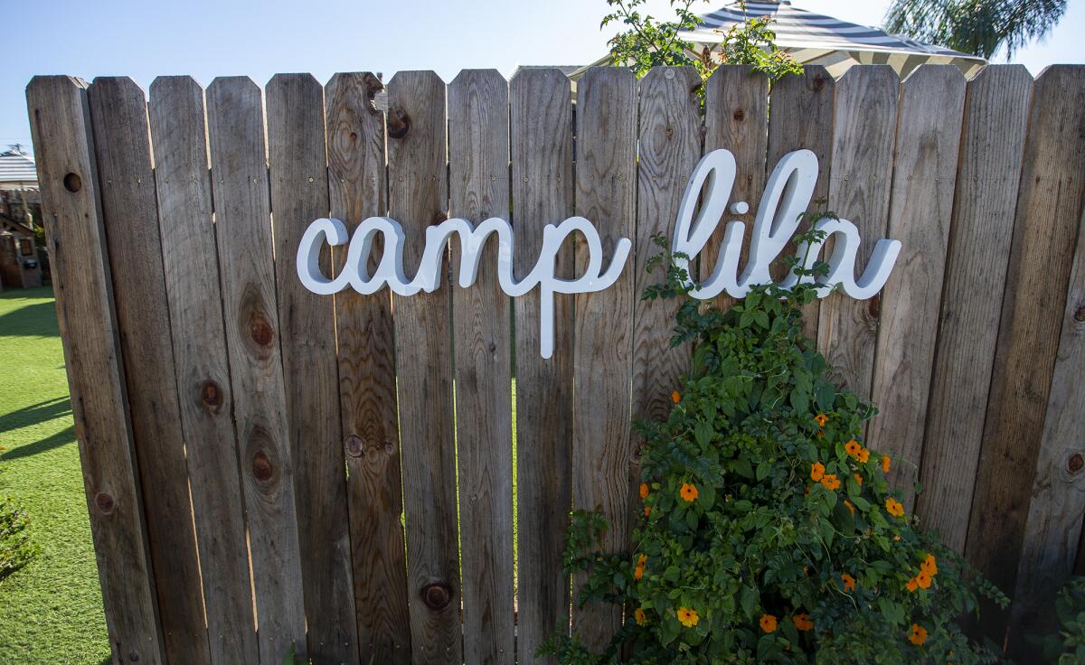 The entrance to Camp Lila, a local child-centered business, on Costa Mesa's Cabrillo Street.