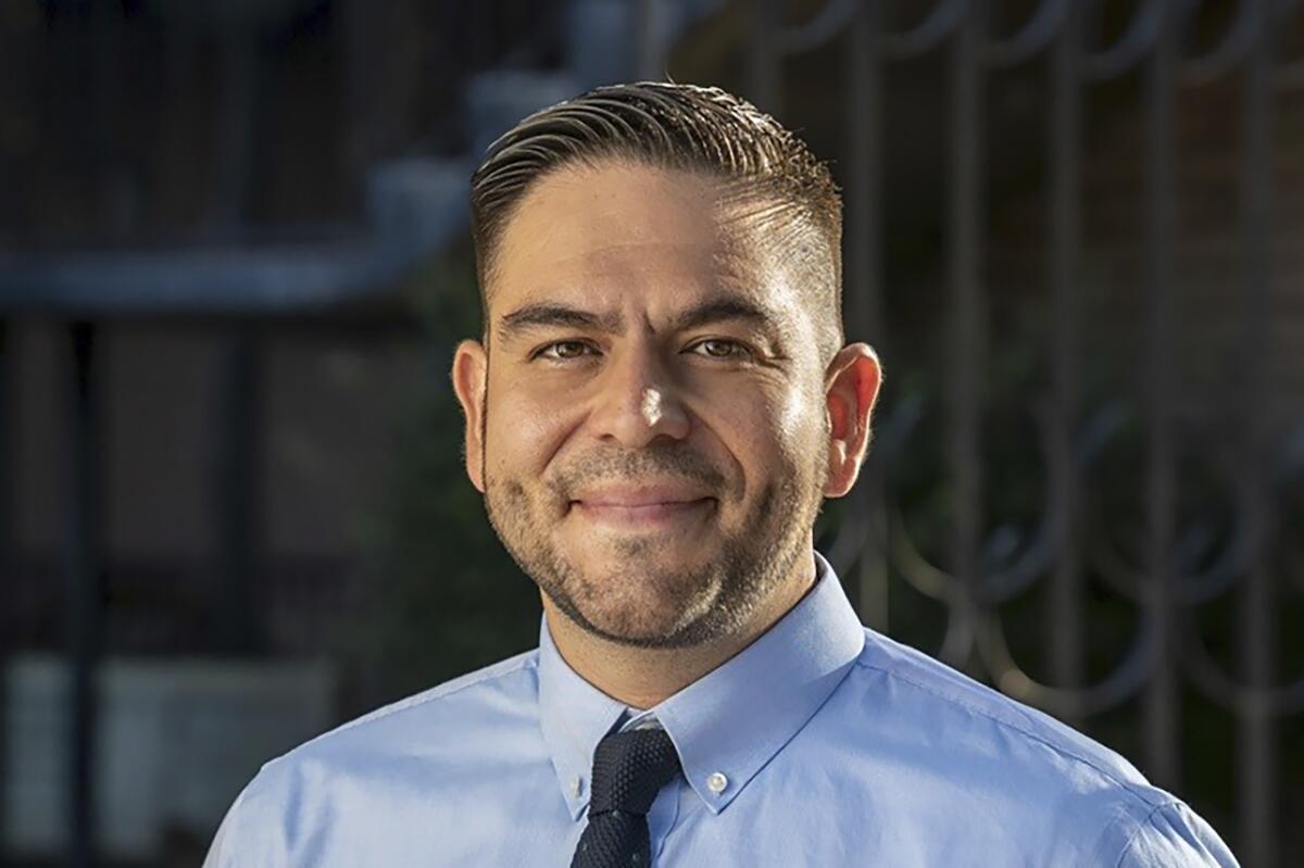 This undated photo provided by the Gabe Vasquez For Congress Campaign shows Democrat Gabe Vasguez, who is seeking election to New Mexico's 2nd Congressional District in the Nov. 8 2022 election. (Mark Andrew,/Gabe Vasquez For Congress Campaign via AP)